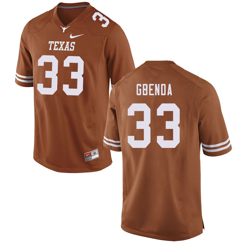Men #33 David Gbenda Texas Longhorns College Football Jerseys Sale-Orange